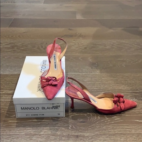 Manolo Blahnik Shoes - Manolo blahnik dark pink mule with heels size 38